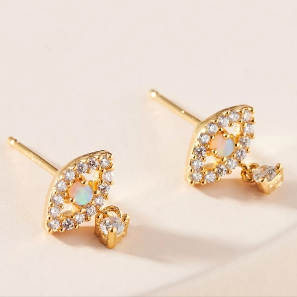 Anthropologie Opal Spirit Eye Post Earrings - gold-plated - Picture 1 of 6